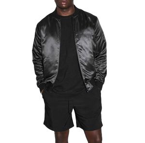 High Quality 100% Cotton Custom Varsity Black Jacket Double Side <b>Quilted</b> Lined College Bomber Jacket For Men - Product Image 1