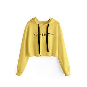 Crop Top sudaderas con capucha bordadas técnicas impresas Anti-Shrink antiarrugas Anti-Pilling transpirable corto con capucha frontal para invierno - Product Image 1