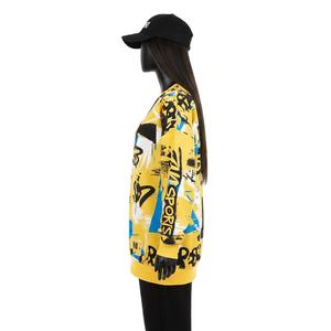 Sudadera Extra Grande para Mujer, Algodón, Poliéster, Felpa, GSM, Cálida, Amarilla, Estampado Gráfico Completo, Logotipo Personalizado, Sudaderas Transpirables para Mujer - Product Image 3