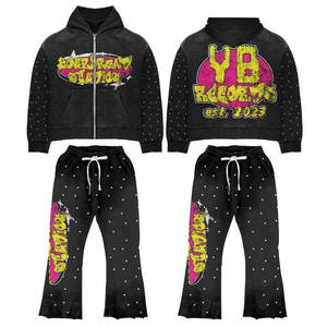 Conjunto de 2 Piezas para Hombre, Talla XL, Pantalones Deportivos y Sudadera con Bordado Desgastado, para Invierno, con Logotipo Personalizable, 100% Algodón - Product Image 4