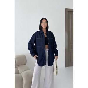 Chemise en jean boutonnée oversize 6080 - Tile - Product Image 3