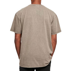 Camiseta de talla grande Vintage lavada con ácido de lejía de peso pesado para hombre, camiseta de manga corta de gran tamaño con gráfico personalizado de algodón 100% para hombre - Product Image 2