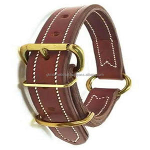 Collier de luxe en cuir de selle épais fait à la main accessoires pour chien de haute qualité durables au prix de gros collier pour chien - Product Image 3