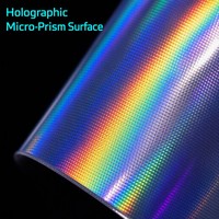 Film vinyle réfléchissant pour voiture, effet holographique, graphisme personnalisé, autocollant publicitaire pour véhicule, adhésif PET