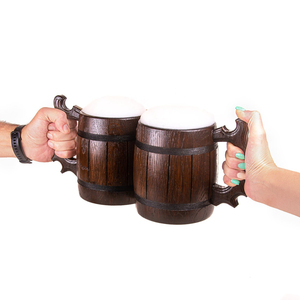 Tasse à bière en bois faite à la main tasse à bière en bois de chêne rouge avec acier inoxydable 304 pour hommes taille personnalisée vaisselle finie en bois antique déco - Product Image 4
