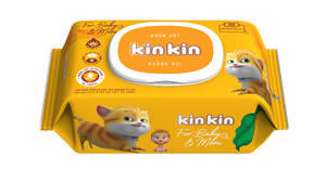 Lingettes humides pour bébé KinKin OEM, 30 pièces, sûres pour les peaux sensibles, tissu non tissé en rayonne, sans fluorescent, stérilisées, en provenance du Vietnam - Product Image 2