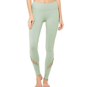 Leggings pour femmes en maille décontractée d'hiver avec logo OEM personnalisé, vêtements de fitness, pantalons de yoga, sport, extensible, respirant, fibre de bambou, taille mi-haute - Product Image 1