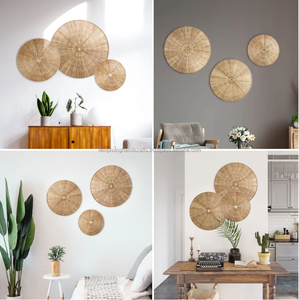 Juego de 3 cestas de yute para decoración de pared, decoraciones redondas de pared para sala de estar, dormitorio, cocina, 70, 60 y 45cm de diámetro - Product Image 4