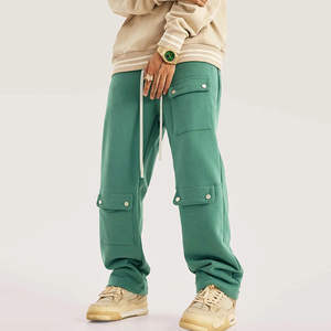 Pantalones de hombre lavados, cómodos y ligeros, de poliéster y algodón, pantalones de forro polar, cargo personalizado, ajuste holgado con diseño sostenible - Product Image 3