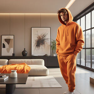 Conjunto de Dos Piezas de Sudadera con Capucha y Pantalones Deportivos para Hombre, Transpirable, Ecológico, de Felpa Gruesa, Estilo Urbano - Product Image 5