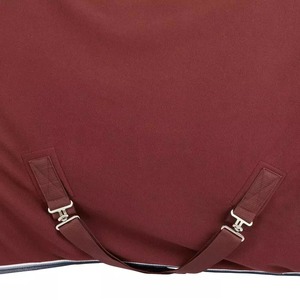 Manta para Caballo de Tela Oxford 600D Color Granate en Forma de U con 2 Correas para las Patas, Solapa Media para la Cola, para Uso en Exteriores en Todas las Estaciones - Product Image 4