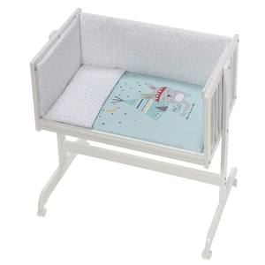 Lit cododo moderne en hêtre blanc Mod. Tipi Oso avec literie, vêtements et matelas - Vert pour bébés et enfants - Product Image 1