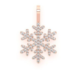 Wholesale Trendy 10K Solid Gold Lab Grown Emerald Cut Iced <b>Crystal</b> Bling Snowflake Pendant Hip Hop Fashion Jewelry for Christmas - Product Image 4