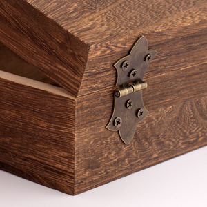 صناديق خشبية معدنية صغيرة مزخرفة برونزية عتيقة مفصلة علوية مفصلات حديدية عتيقة للصدور ، صندوق مجوهرات - Product Image 6