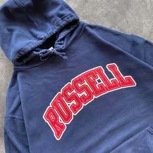 เสื้อฮู้ดพิมพ์ลายพัฟสำหรับผู้ชายเสื้อฮู้ดและสเวตเตอร์สีน้ำเงินชื่อรัสเซลออกแบบได้ตามต้องการ - Product Image 2