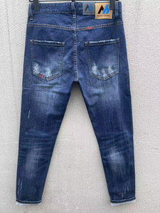 กางเกงยีนส์วินเทจซักหนักใส่ได้ทั้งชายและหญิงโลโก้ปักลายแบบเรียงซ้อนทรงหลวมใช้ได้ทั้งชายและหญิง - Product Image 2