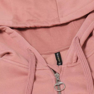 Sudadera con Capucha y Cierre de Cremallera Rosa para Mujer BIG TEN APPAREL, Manga Larga, Tejido de Poliéster/Algodón, Transpirable, Ecológica, para Otoño - Product Image 6