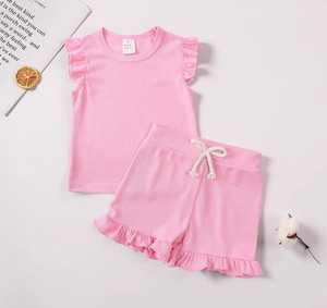 High Quality Baby Girls' Summer Two-Piece Set Cute <b>Cat</b> Cartoon Plaid <b>T</b>-Shirt with Waist-Cinched Puff Ruffles Casual Style - Product Image 6