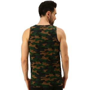 Conception personnalisée Camo imprimé débardeur pour hommes sans manches entraînement hommes respirant tactique vêtements de fitness extensible chemise sans manches - Product Image 4