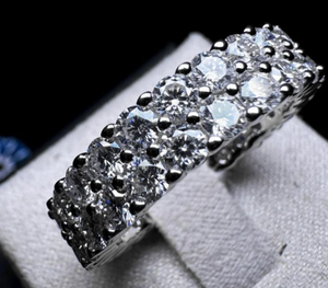 Anillo de Plata de Ley 925 con Moissanita VVS1, Anillo de Tenis con Moissanita, Anillo de Bodas, Regalo para Ella - Product Image 3