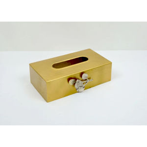 Premium Quality Solid Metal <b>Tissue</b> Box Classic Gold Metal Square <b>Tissue</b> Box Napkin Holder <b>For</b> Home Living Room Decoration - Product Image 5