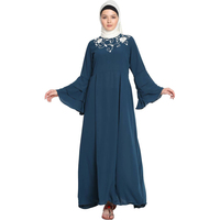 Meilleure Vente : Robe Kaftan Burkha Longue Modeste et Tendance pour Femme Musulmane, avec Boutons et Perles, Longueur Cheville, Grande Taille, Abaya Décontractée Printemps