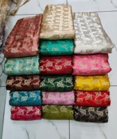 Tissu Jacquard Brocart de Soie 100% Biologique Luxueux à Motifs Floraux Géométriques Complexes Tissés et Imprimés pour Robe de Mariée