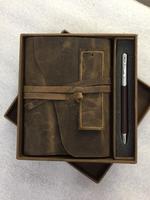 Jurnal/Diary Kulit Asli Vintage Bersampul Keras dengan Jahitan Benang, Kertas Katun Buatan Tangan 120 Lembar untuk Hadiah
