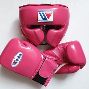 Ensembles de boxe gagnants Gants à lacets multicolores avec protège-tête à visage ouvert Ensembles de boxe de combat gagnants sur mesure - Product Image 1