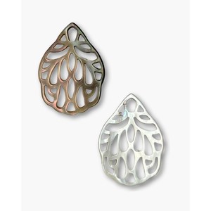 Tapas de cuentas de filigrana con diseño de ala de mariposa, nácar negro - Product Image 3