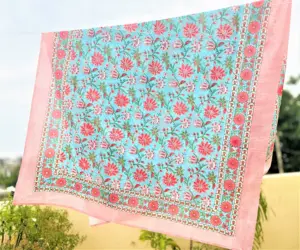 Atacado lote de tecido 100% algodão macio Sarongue leve fantástico presente para o Dia das Mães, cobertor indiano estampado com bloco de mão
