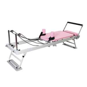 Máquina de Pilates Reformer Rosa Gris Chaoyuan, Resistente y Saludable, para Uso Doméstico, Plegable, Equipo de Yoga y Gimnasio, Ajustable y Multifuncional - Product Image 5