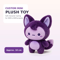 Boneka Plush Kucing Rubah Mini Lucu 10cm, Boneka Hewan Custom Berkerudung dengan Ekor untuk Hadiah, Koleksi, dan Eceran