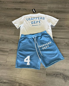 ชุดกางเกงขาสั้นผู้ชาย2ชิ้นเสื้อแขนสั้นแห้งเร็วสำหรับฤดูร้อนและเสื้อยืดกางเกงขาสั้นชุดเสื้อสีตัดกันคุณภาพสูง - Product Image 5