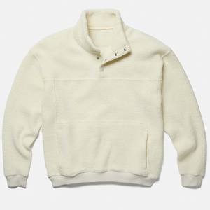 Sudaderas con capucha cálidas de lana de color blanco personalizado con chaqueta de lana Sherpa - Product Image 1