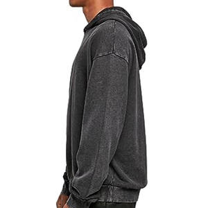 Sudaderas con capucha para hombre con estampado bordado y logotipo personalizado Sudadera con capucha en blanco para unisex Sudadera con capucha estadounidense con estampado ácido lavado con cremallera completa - Product Image 5