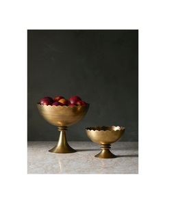 Beautiful brass serving bowl with antique style finishing for dining <b>table</b> <b>buffets</b> parties and luxury event setups - Product Image 1