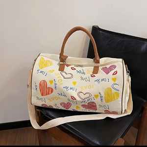 Vintage <b>Canvas</b> Sport Gym <b>Bag</b> Large Capacity Travel Duffle <b>Bag</b> Shoulder <b>Crossbody</b> Weekender Overnight <b>Bag</b> - Product Image 4