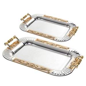 Plateau en métal classique pour servir des aliments et des boissons Design durable pour la cuisine, la salle à manger, le café, le bar ou le restaurant - Product Image 3