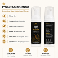 Mousse coiffante volumisante pour tresses et perruques, fournisseur de mousse tressée personnalisée