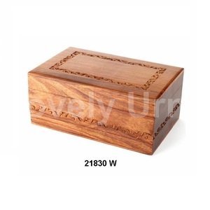 Urnes funéraires en laiton massif gravées pour adultes pour cendres humaines Sac en velours gratuit - Product Image 1