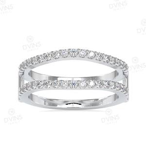 Anillo de compromiso y boda de platino de 14K de diseñador con diamantes de laboratorio VVS Anillos de diamantes elegantes para fiestas - Product Image 1