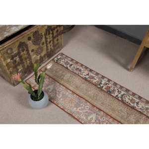 พรมตุรกีขนาด 1.9x5.3 ฟุต, พรมวินเทจแบบยาว, พรมสีน้ำตาลล้วน - Product Image 5