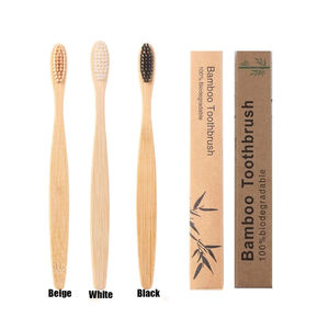 Brosse à dents en bambou écologique avec poils en charbon de bois doux Brosse à dents en bois biodégradable Boîte de protection pour un usage domestique - Product Image 1
