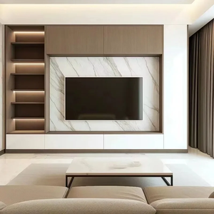 Meuble TV sur mesure, nouveau, moderne, de luxe, mural, pour salon, meuble TV intégral avec rangement intégré, meubles pour la maison - Product Image 1