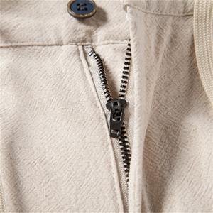 Casual 100% Polyester Men's <b>Trousers</b> Embroidered Solid Color Midweight <b>Elastic</b> <b>Waist</b> Vintage <b>High</b> Quality Breathable Pants - Product Image 5