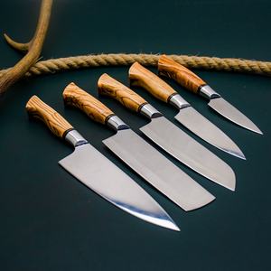 Juego de cuchillos de chef de cocina de acero inoxidable resistente Premium de cinco piezas, hoja multifuncional hecha a mano Premium en línea - Product Image 4