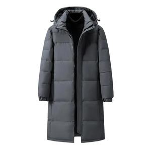 Veste longue en toile matelassée pour homme à capuche imperméable respirante légère Parka d'hiver - Product Image 6