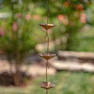 Cadena de lluvia de metal con acabado negro antiguo diseñada para la función de drenaje de agua de jardín minimalista moderna - Product Image 4