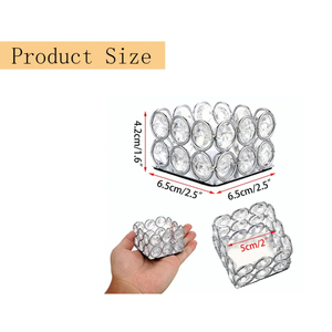 Crystal Beads <b>Candle</b> Holder <b>Square</b> Shape Table Decoration Hot Selling Wedding Event Candlestick Holder Elegant Design - Product Image 3